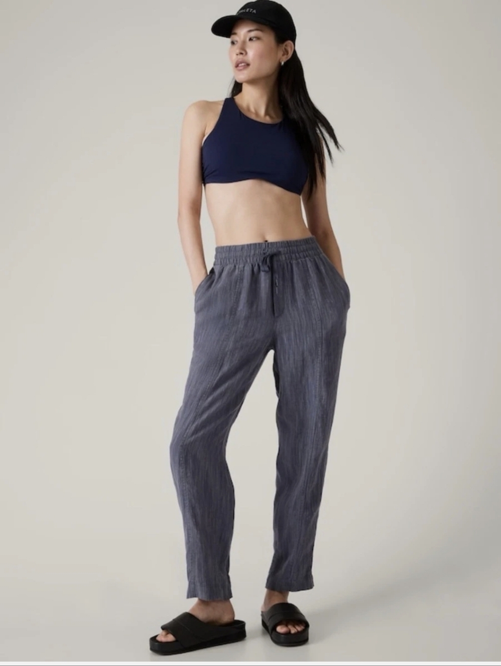 Athleta Retreat Linen Ankle Pants Size Medium